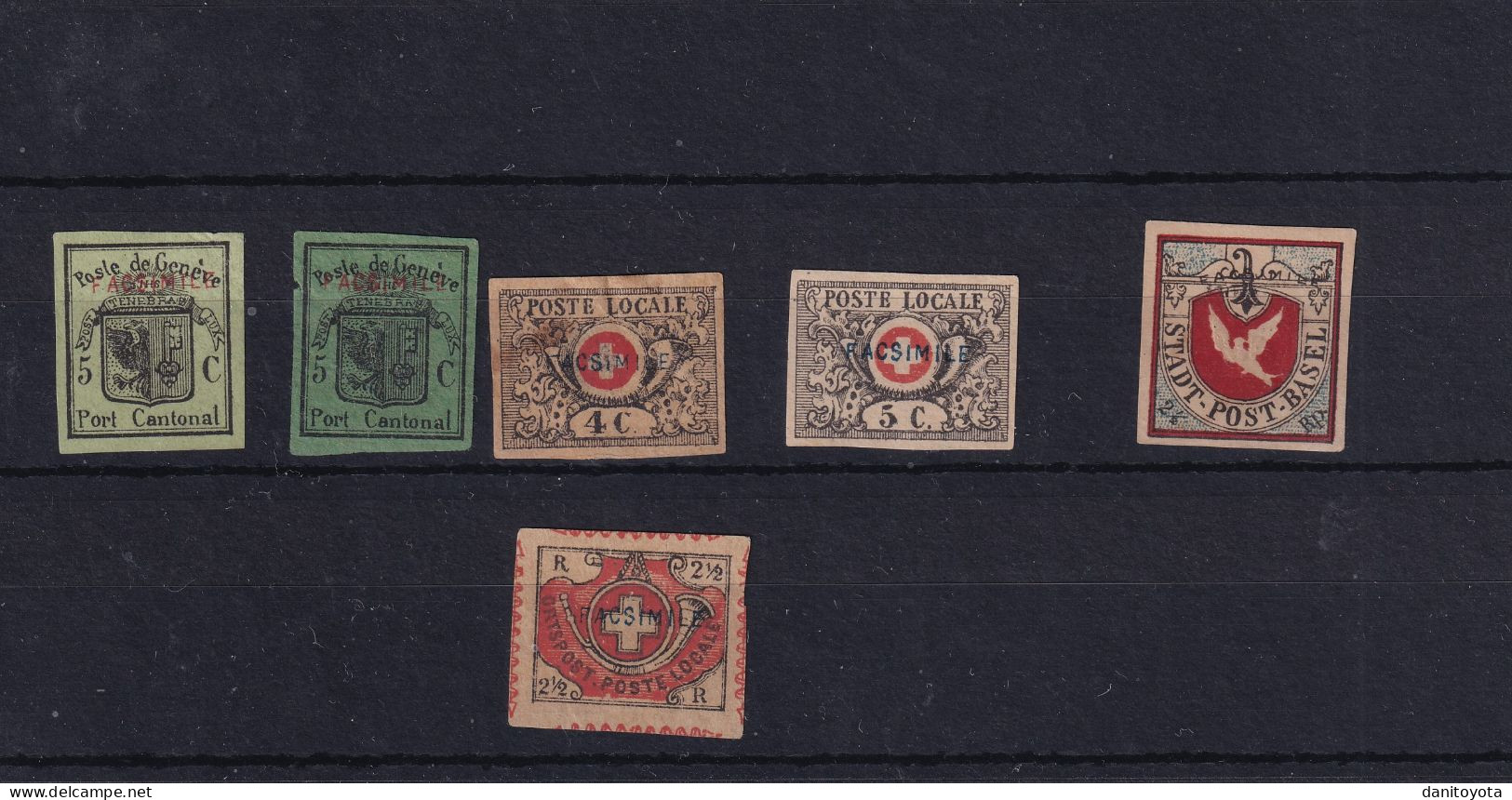 Suiza. Conjunto De 6  Sellos Fascimil De Suiza Clásicos - Used Stamps