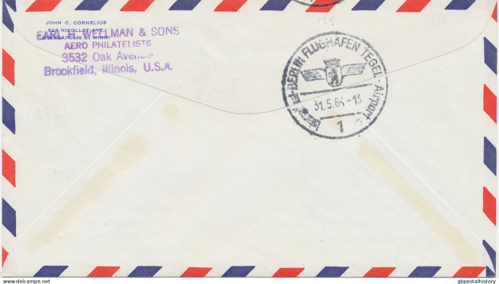 VEREINTE NATIONEN NEW YORK 1964 Erstflug Pan American Airlines First Direct Jet Air Mail Service „VEREINTE NATIONEN NY - - Poste Aérienne