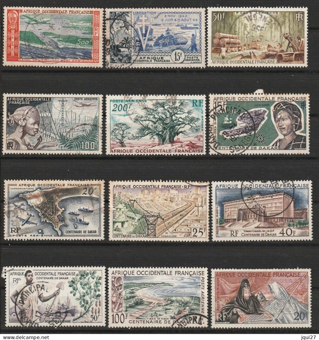 A.O.F. Poste Aérienne N° 16, 17, 18, 19, 20, 22, 23, 24, 25, 26, 27, 28 - Used Stamps