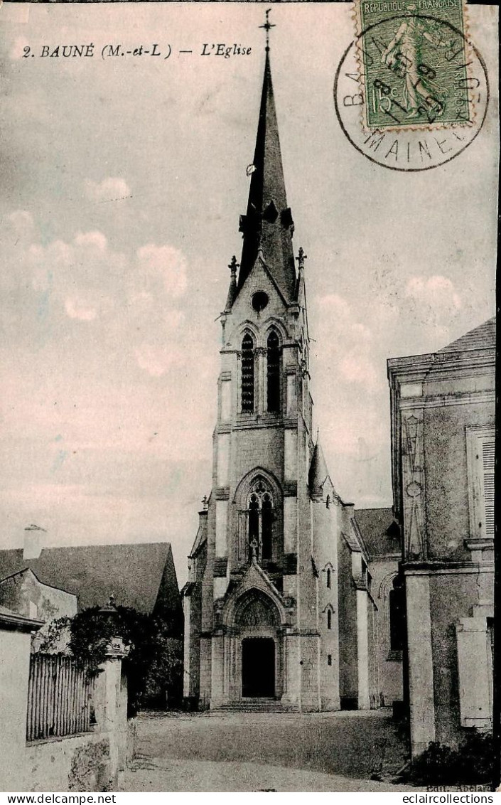 Bauné       49         Place Et Eglise     N° 2    (voir Scan) - Andere & Zonder Classificatie