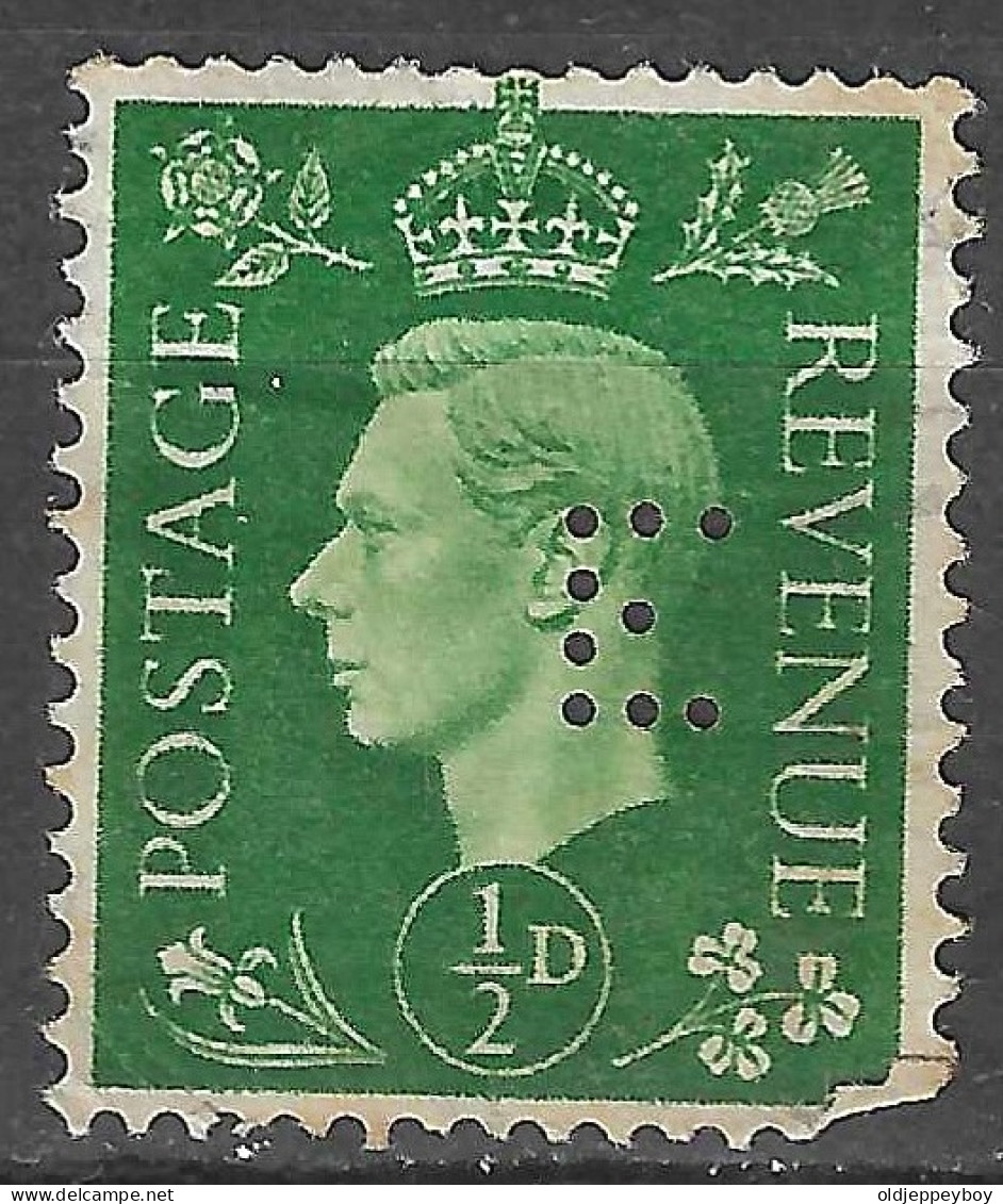 Great Britain - XX. 1940 (8 May) Perfin E. London Local Usage 1/2d Yellow Green  Used. - Nuevos