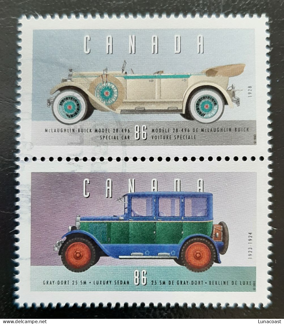 Canada 1993  USED  Sc1490e-f   86c  Historic Vehicles - 1 - Used Stamps