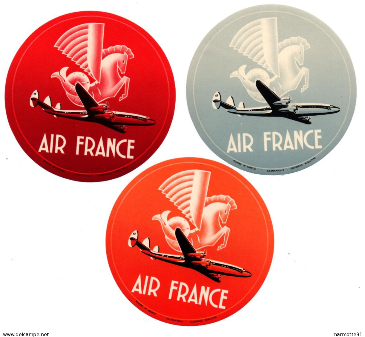 AIR FRANCE AUTOCOLLANT VIGNETTE STICKER  AVIATION CIVILE  ANNEES 1950 ??? - Autocollants