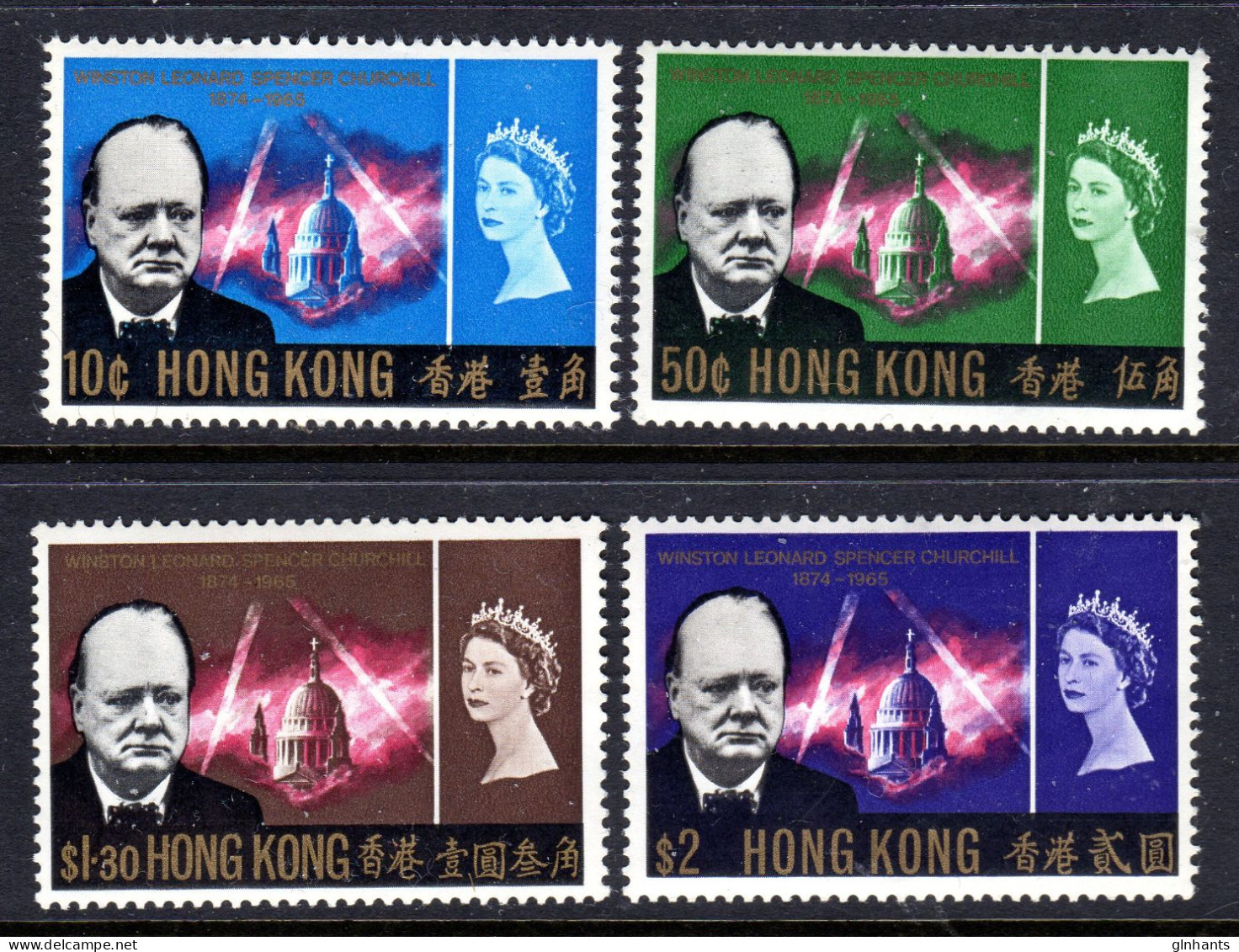 HONG KONG - 1966 CHURCHILL COMMEMORATION SET (4V) FINE MNH ** SG 218-221 - Ongebruikt