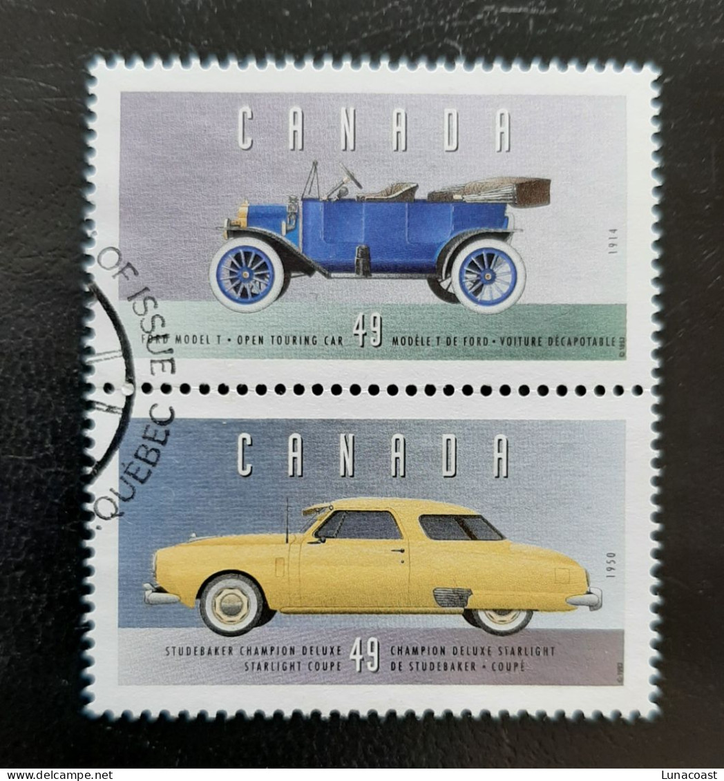 Canada 1993  USED  Sc1490c-d   49c  Historic Vehicles - 1 - Used Stamps