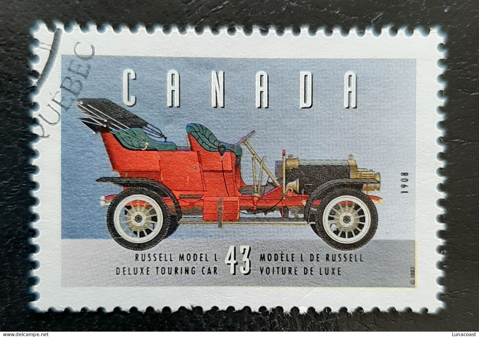 Canada 1993  USED  Sc1490b   43c  Historic Vehicles - 1, Russel Touring Car - Used Stamps