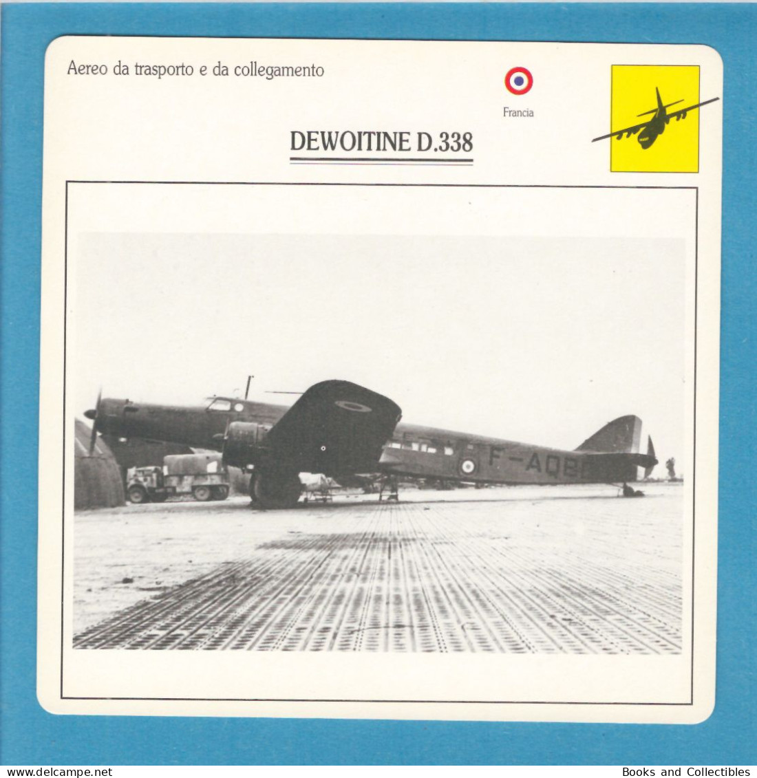 DeAgostini Educational Sheet "Warplanes" / DEWOITINE D.338 (France) - Aviazione