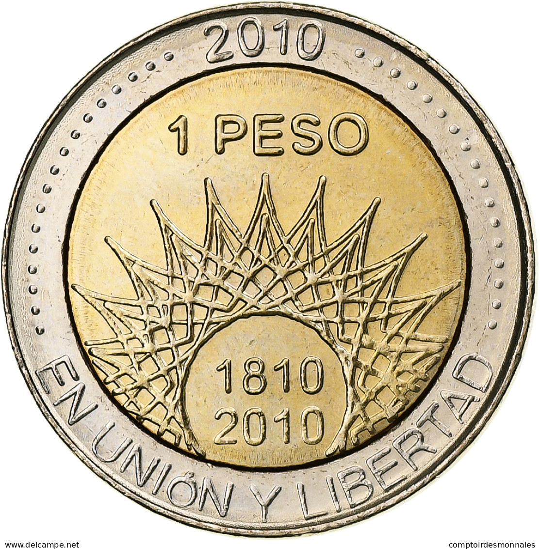 Argentine, Peso, Glaciar Perito Moreno, 2010, Bimétallique, SPL, KM:160 - Argentina