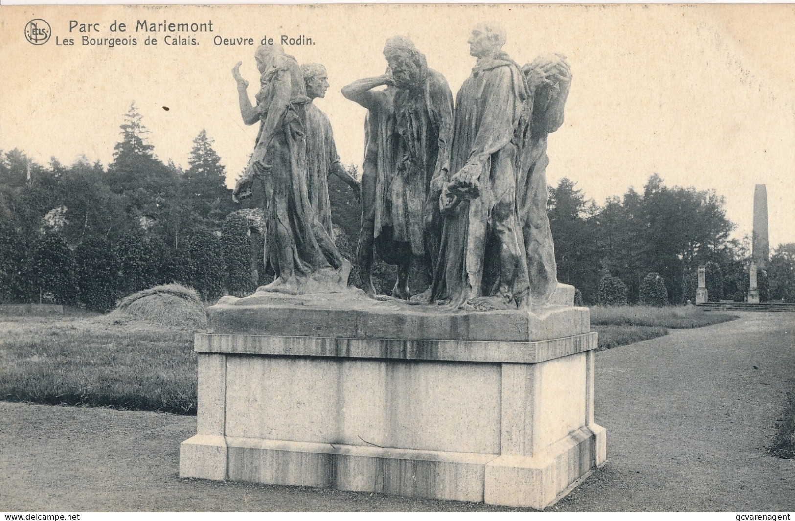 PARC DE MARIEMONT  LES BOURGEOIS DE CALAIS  OEUVRE DE RODIN         2 SCANS - Morlanwelz