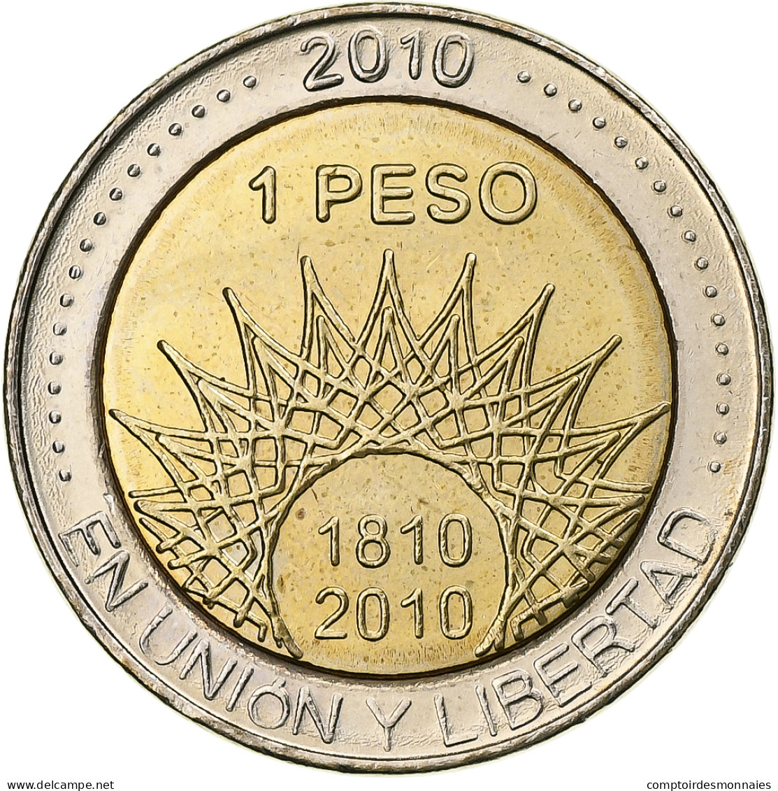 Argentine, Peso, Aconcagua, 2010, Bimétallique, SPL, KM:160 - Argentinië