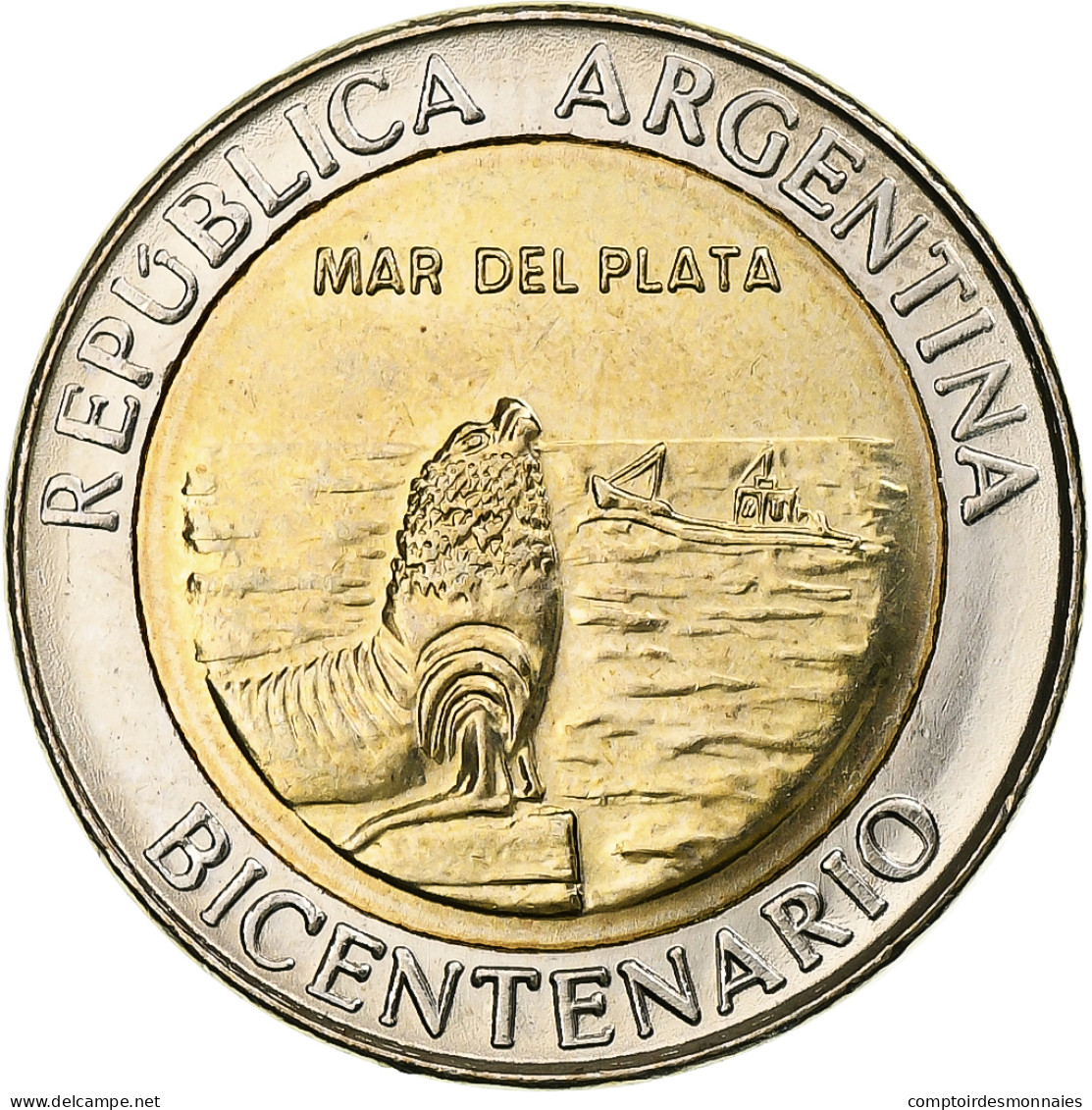 Argentine, Peso, Mar Del Plata, 2010, Bimétallique, SPL, KM:160 - Argentinië