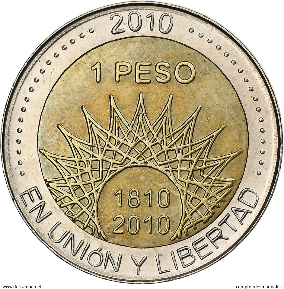 Argentine, Peso, El Palmar, 2010, Bimétallique, SPL, KM:160 - Argentine