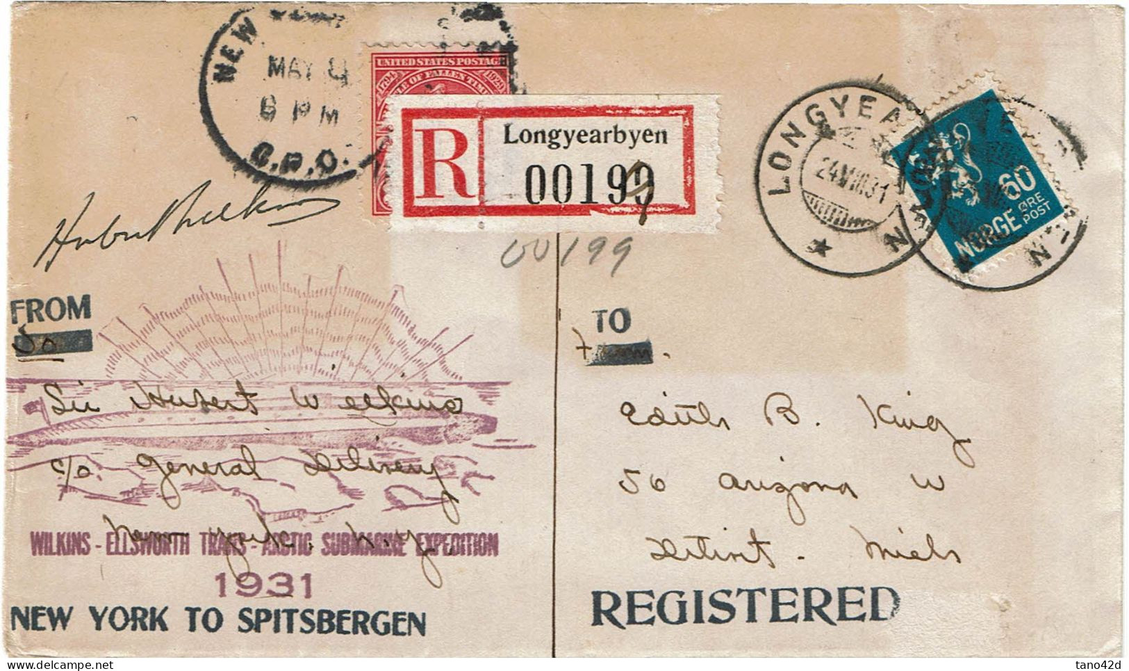 REF CTN88 - NEW YORK TO SPITSBERGEN  1931 - Arctische Expedities