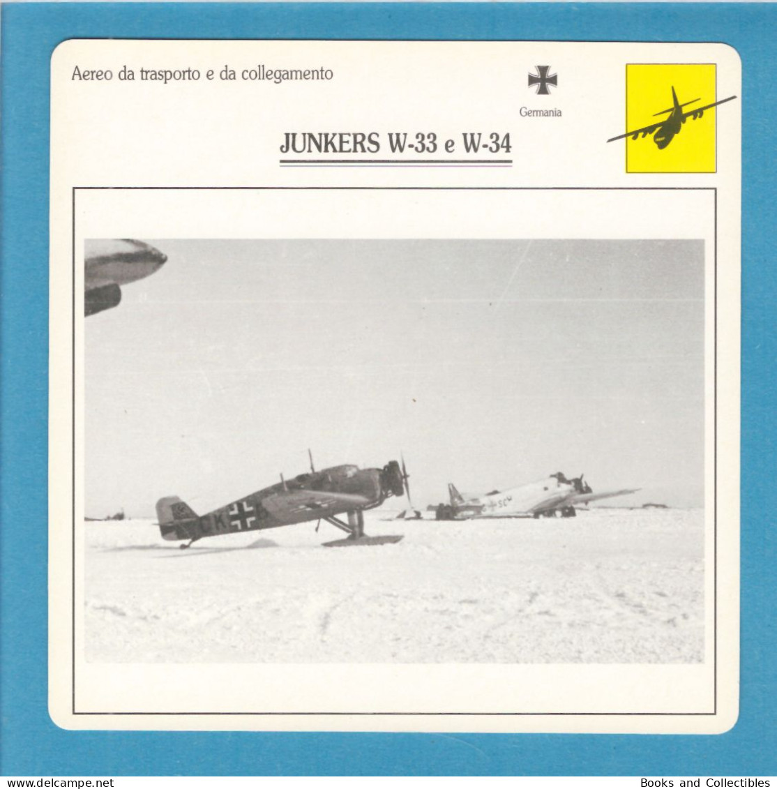 DeAgostini Educational Sheet "Warplanes" / JUNKERS W-33 And W-34 (Germany) - Fliegerei