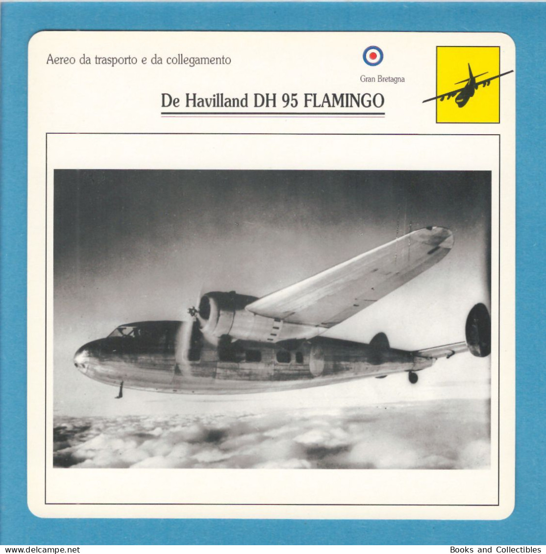 DeAgostini Educational Sheet "Warplanes" / De Havilland DH 95 FLAMINGO (Great Britain) - Aviazione