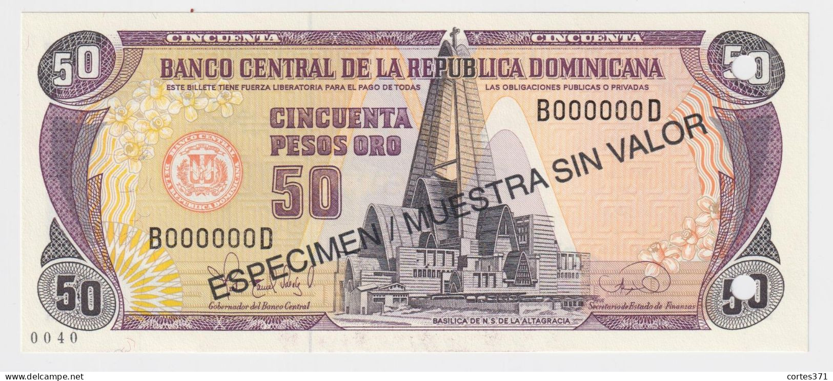 Dominican Republic 5, 10, 50, 100, 500 Pesos Oro 1995 P-147s - P-151s SPECIMEN UNC