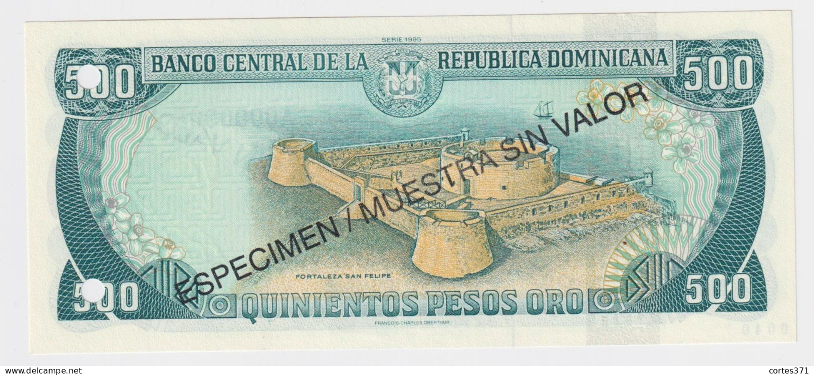 Dominican Republic 5, 10, 50, 100, 500 Pesos Oro 1995 P-147s - P-151s SPECIMEN UNC