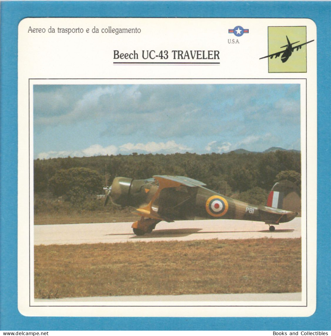 DeAgostini Educational Sheet "Warplanes" / Beech UC-43 TRAVELLER (USA) - Aviation