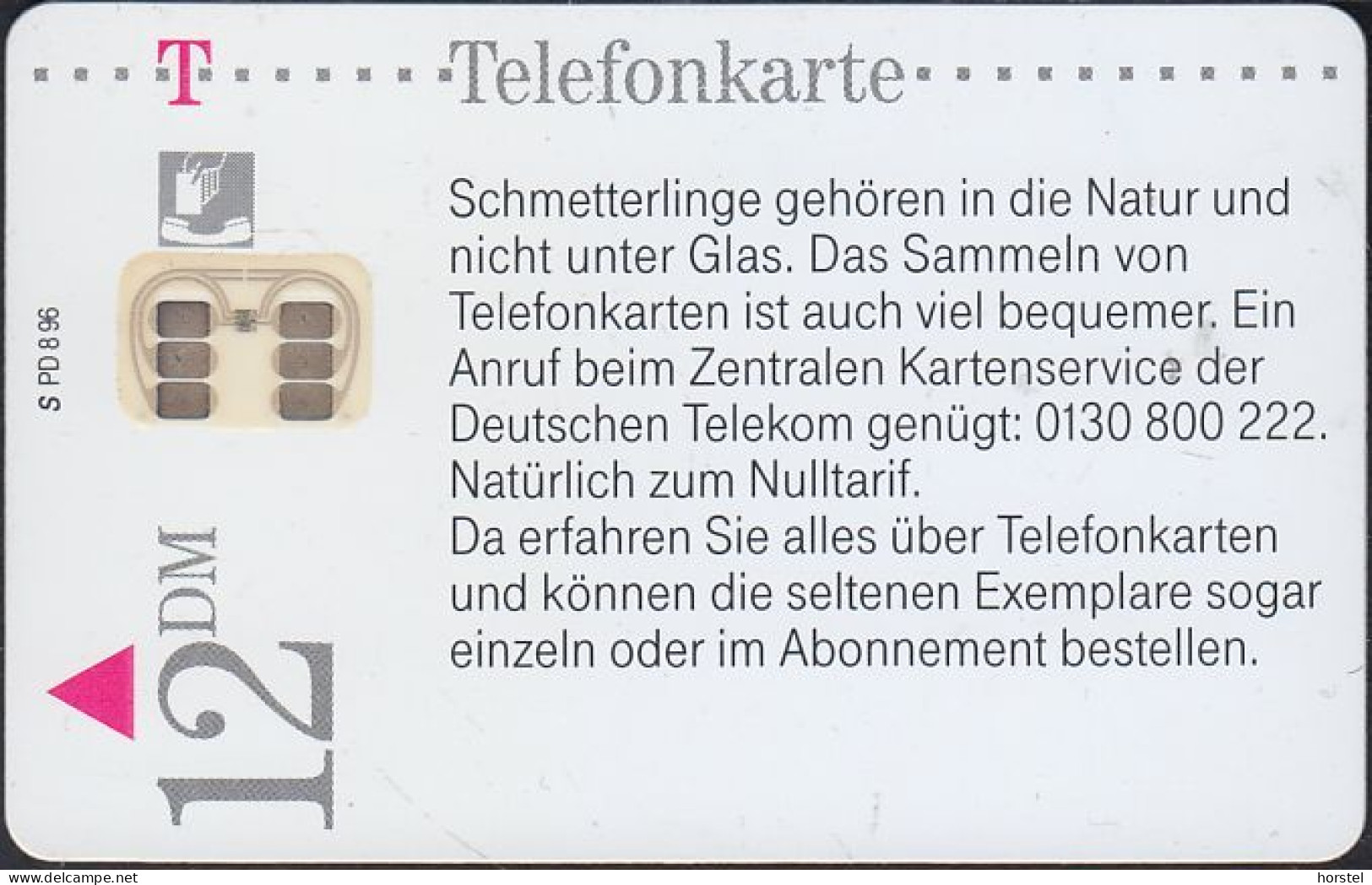 GERMANY PD8/96 - Schmetterlinge - Telefonkarten - Modul 70 - 4610 - P & PD-Reeksen : Loket Van D. Telekom