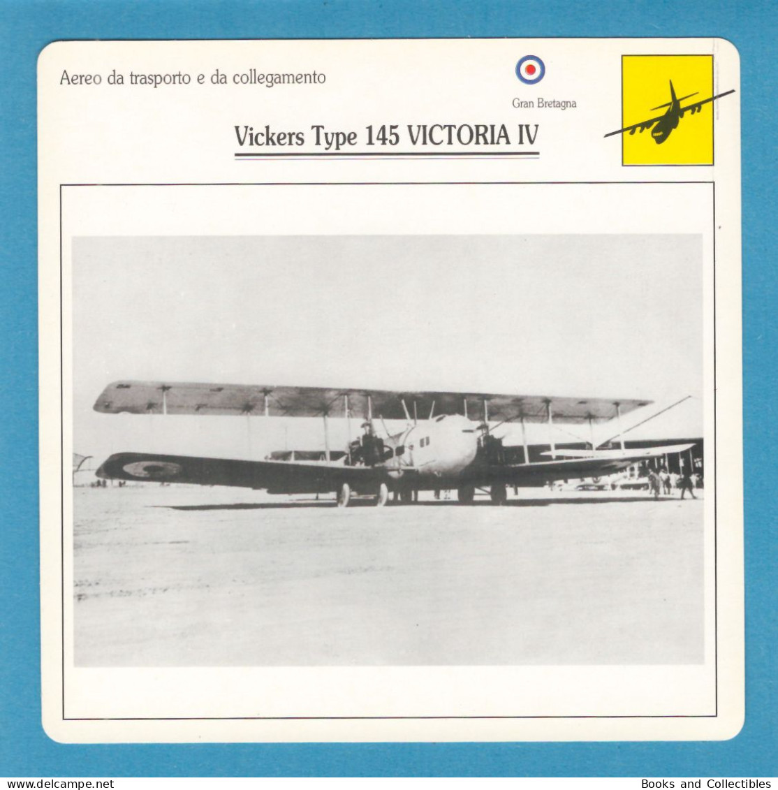 DeAgostini Educational Sheet "Warplanes" / Vickers Type 145 VICTORIA IV (Great Britain) - Aviazione