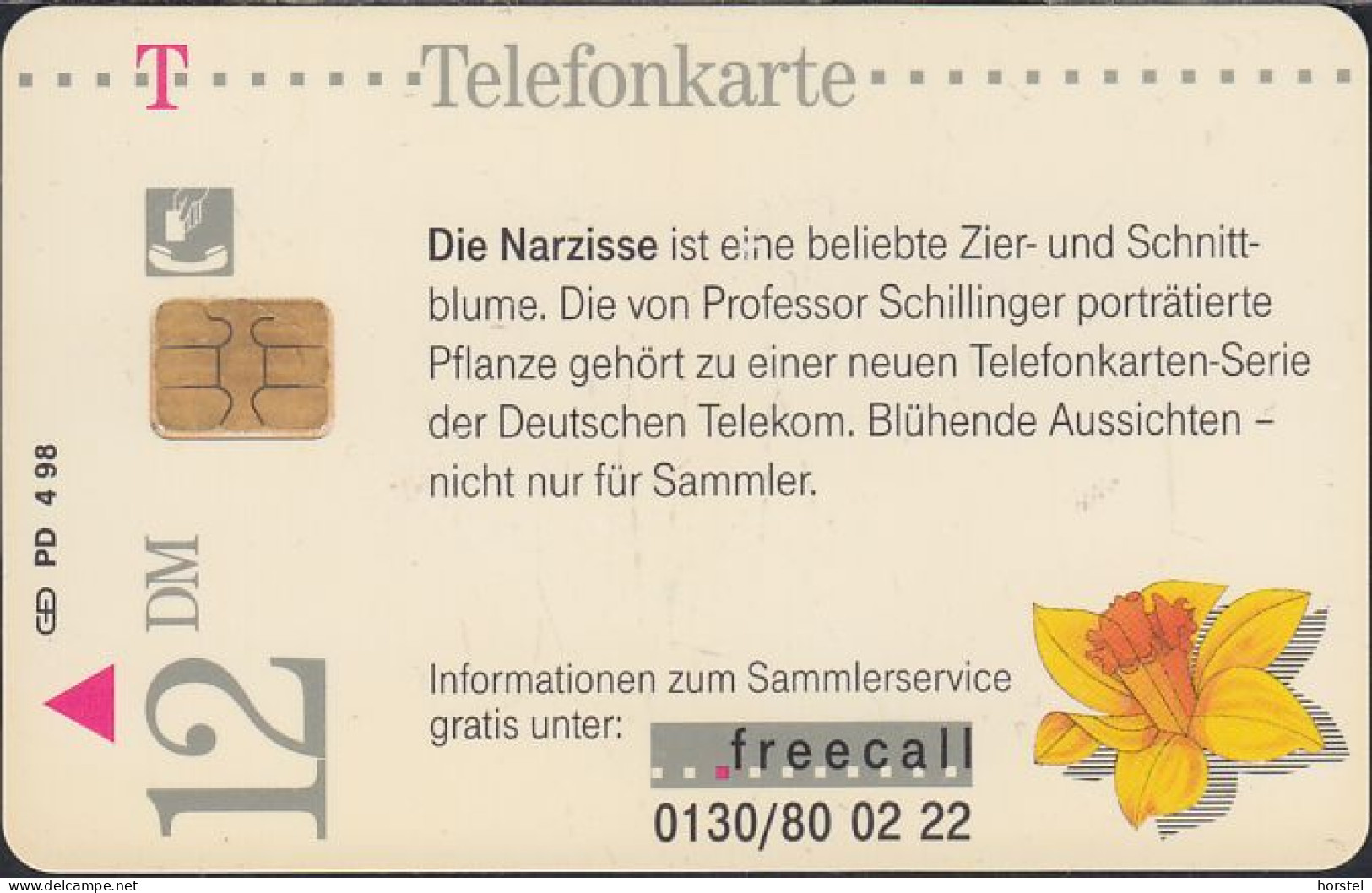 GERMANY PD4/98 Blume - Die Narzisse - DD: 1802 - P & PD-Series: Schalterkarten Der Dt. Telekom