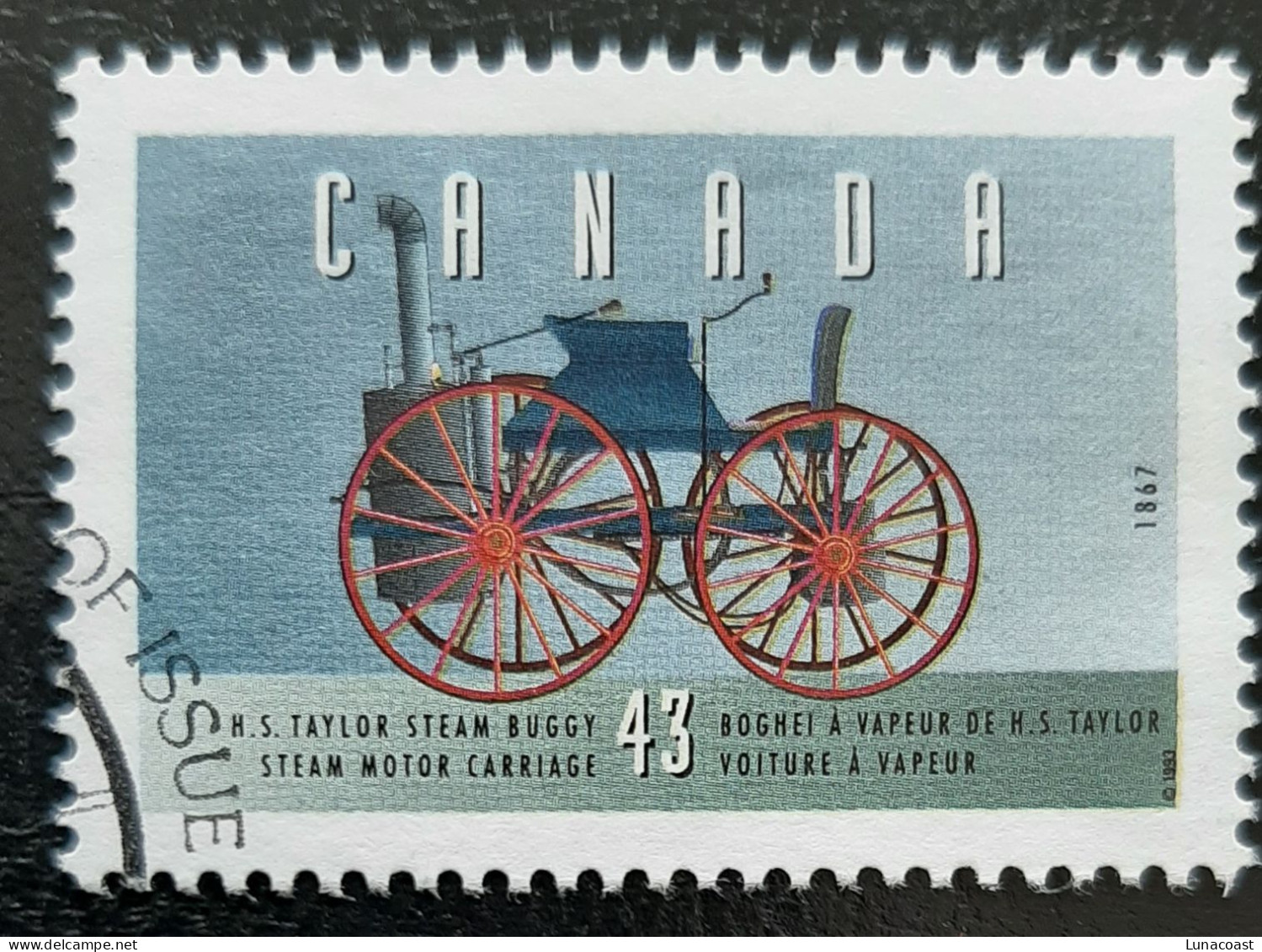 Canada 1993  USED  Sc1490a   43c  Historic Vehicles - 1, Taylor Steam Buggy - Oblitérés