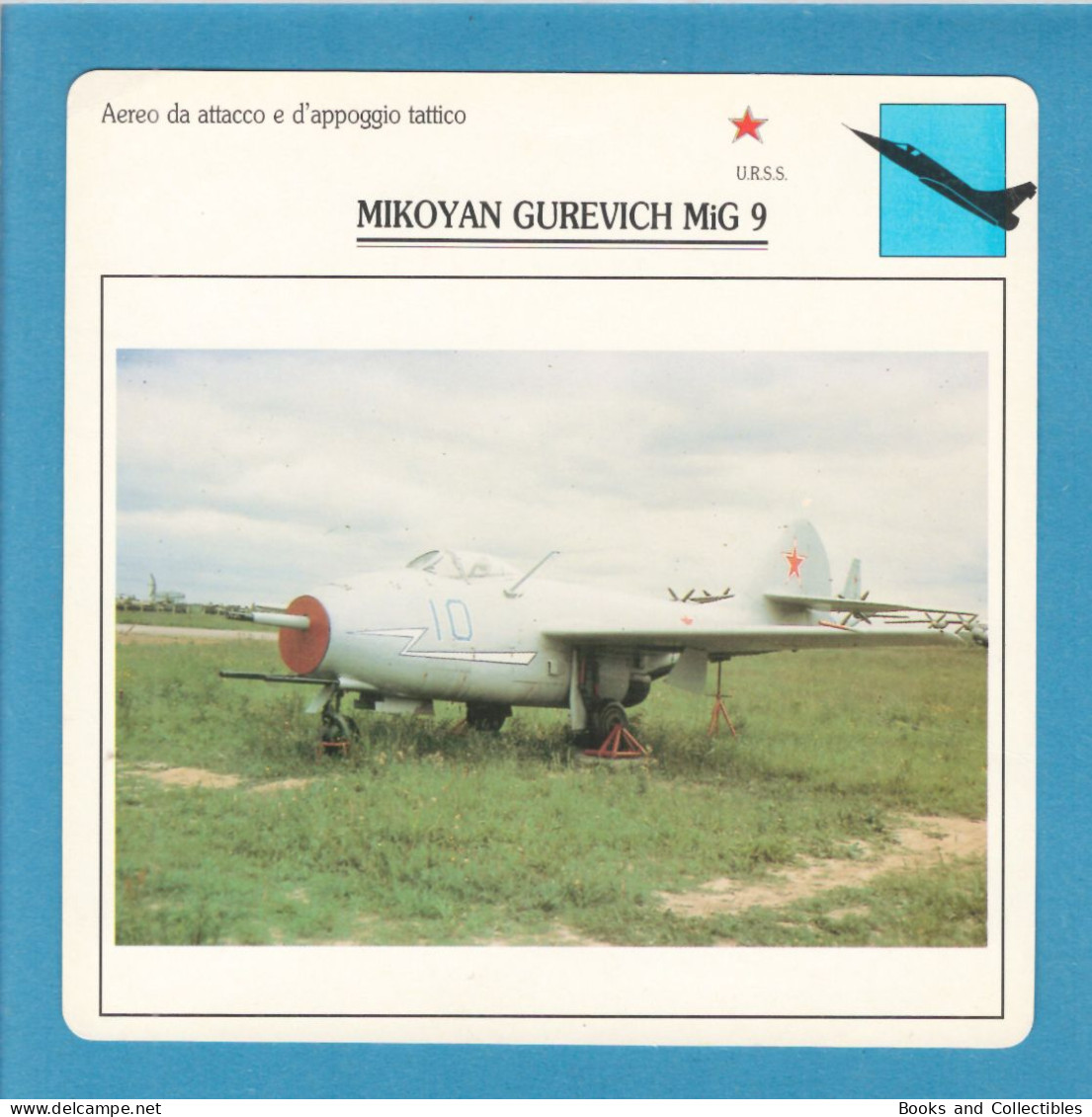 DeAgostini Educational Sheet "Warplanes" / MIKOYAN GUREVICH MiG 9 (U.S.S.R.) - Aviation