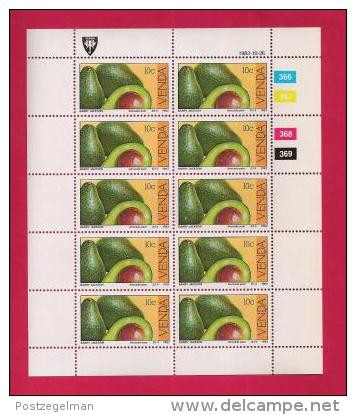 VENDA, 1983, MNH Stamp(s) In Full Sheets, Tropical Fruit, Nr(s) 82-85, Scan S615 - Venda