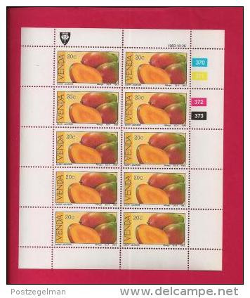 VENDA, 1983, MNH Stamp(s) In Full Sheets, Tropical Fruit, Nr(s) 82-85, Scan S615 - Venda