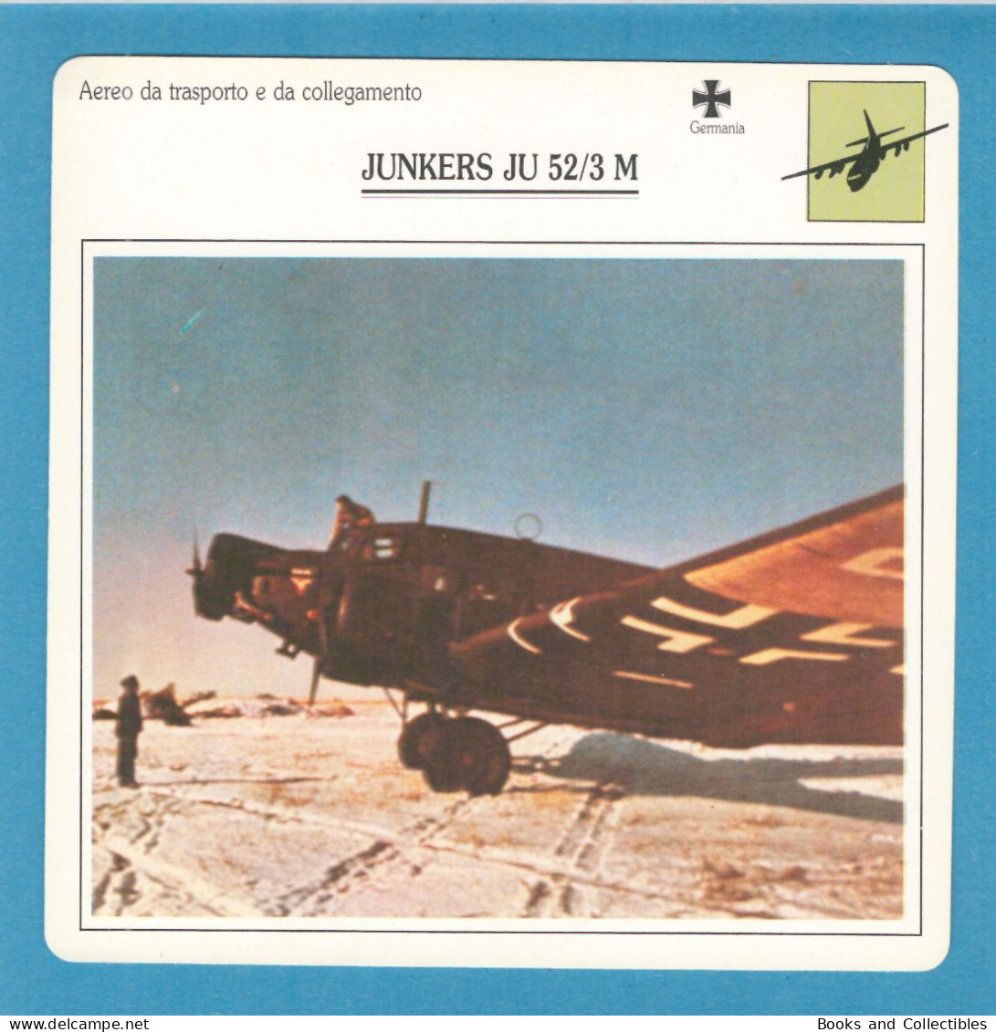 DeAgostini Educational Sheet "Warplanes" / JUNKERS JU 52/3 M (Germany) - Aviazione