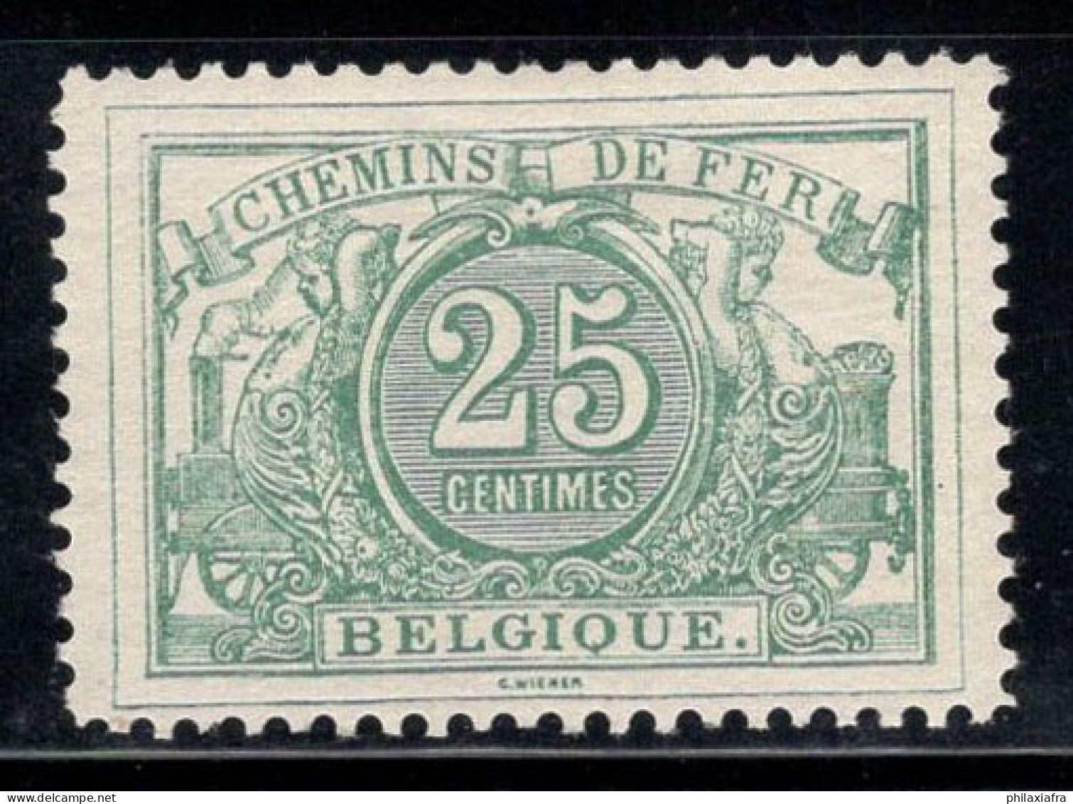 Belgique 1882 Mi. 10 Neuf * MH 100% Ferroviari, 25 C, Armoiries - Neufs