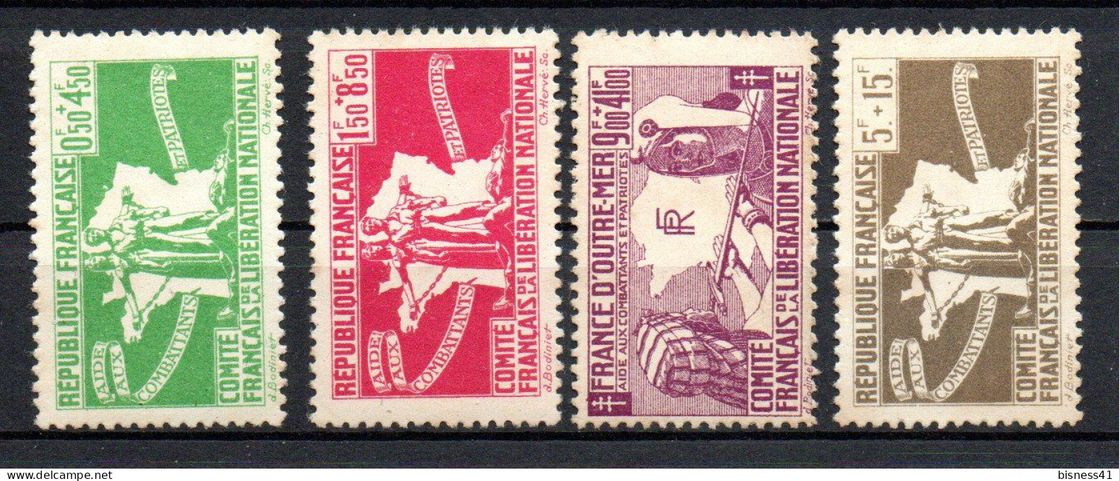 Col40 Colonies France Libre 1943 N° 1 2 4 & 5  Neuf XX MNH Cote 9,50€ - Other & Unclassified
