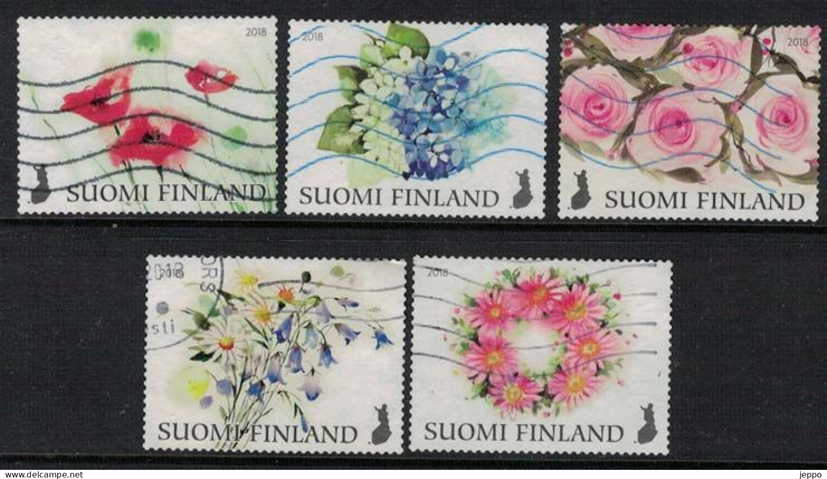 2018 Finland, Flowers, Complete Used Set. - Oblitérés