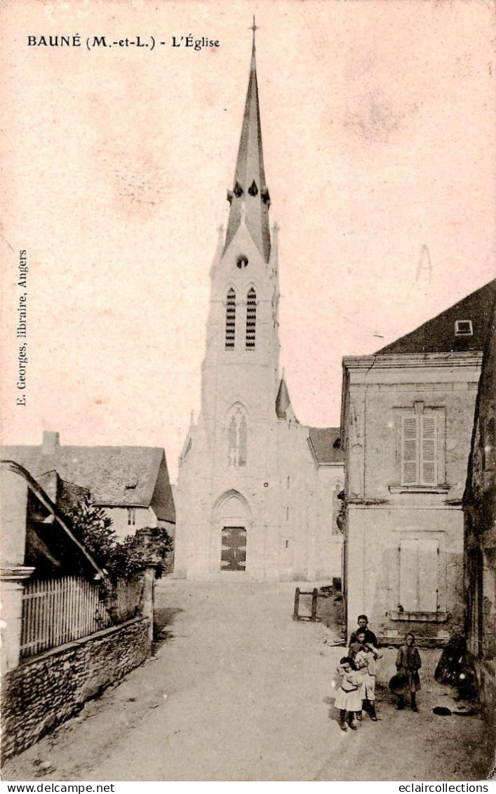 Bauné       49         Place Et église        (voir Scan) - Andere & Zonder Classificatie