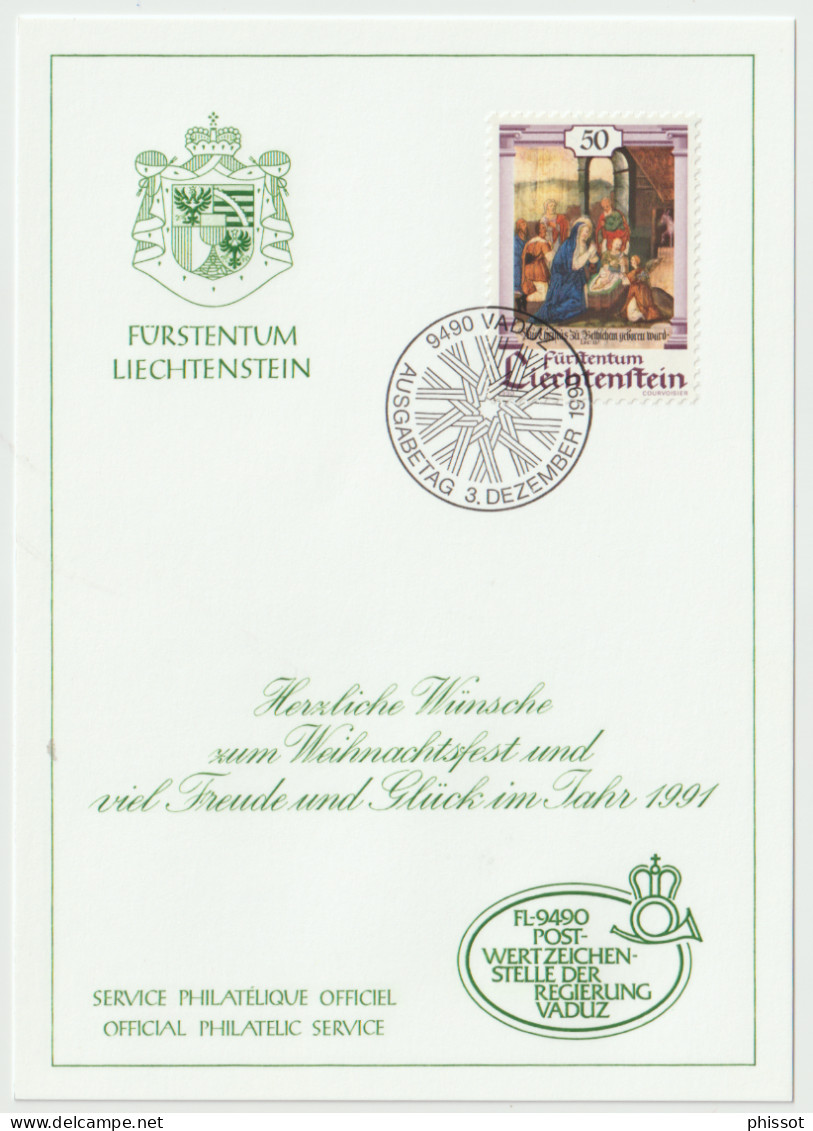 Weihnachtsfest 1990 Neujahr 1991 - Entiers Postaux