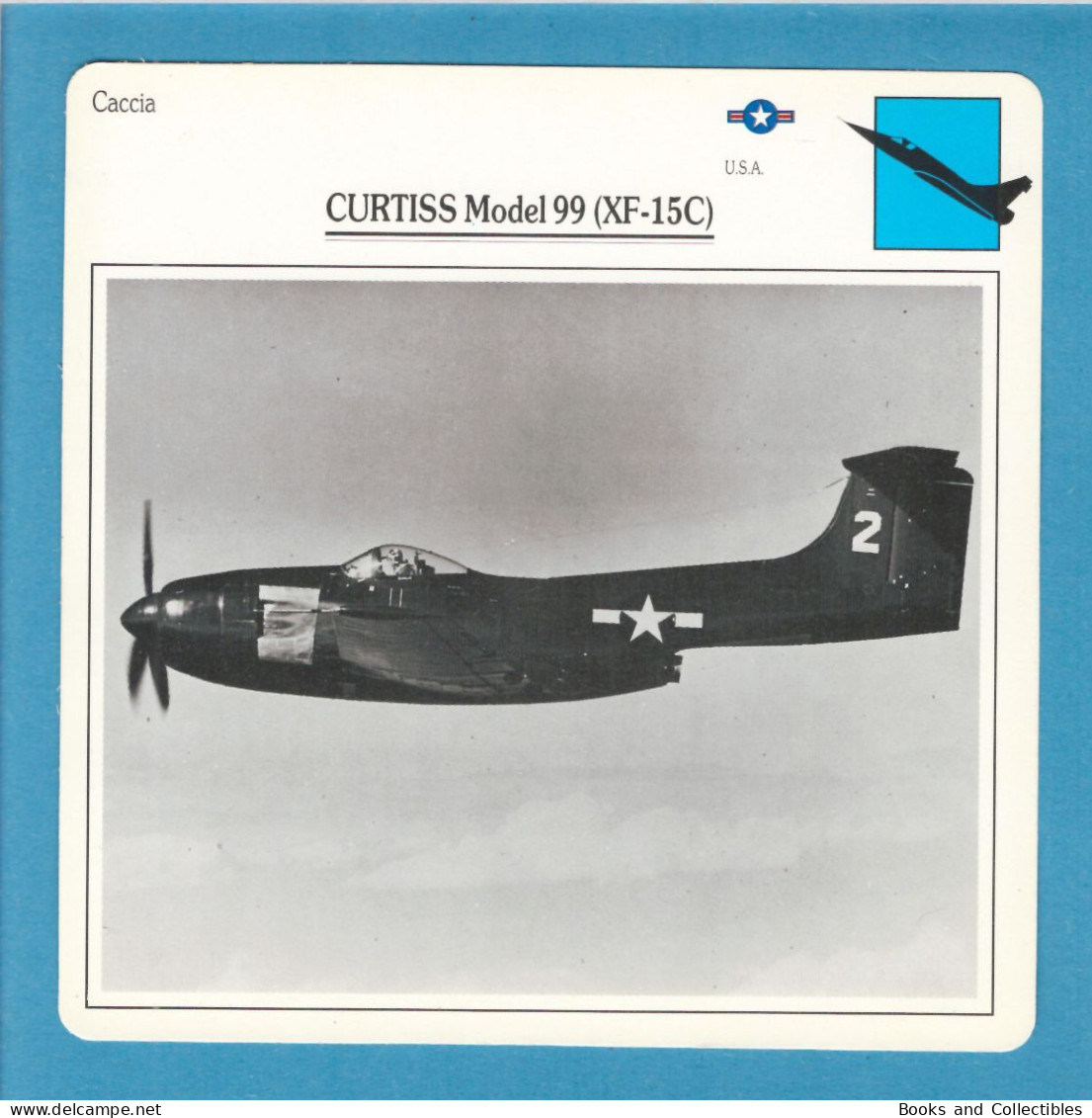 DeAgostini Educational Sheet "Warplanes" / CURTISS Model 99 XF-15C (U.S.A.) - Aviation