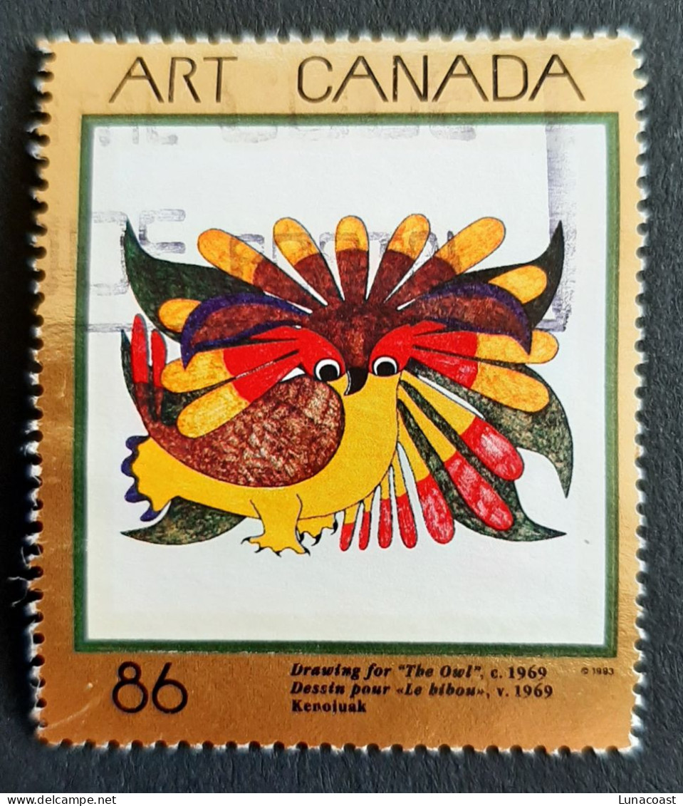 Canada 1993  USED  Sc1466   86c Masterpieces Of Art, Drawing For The Owl - Usati