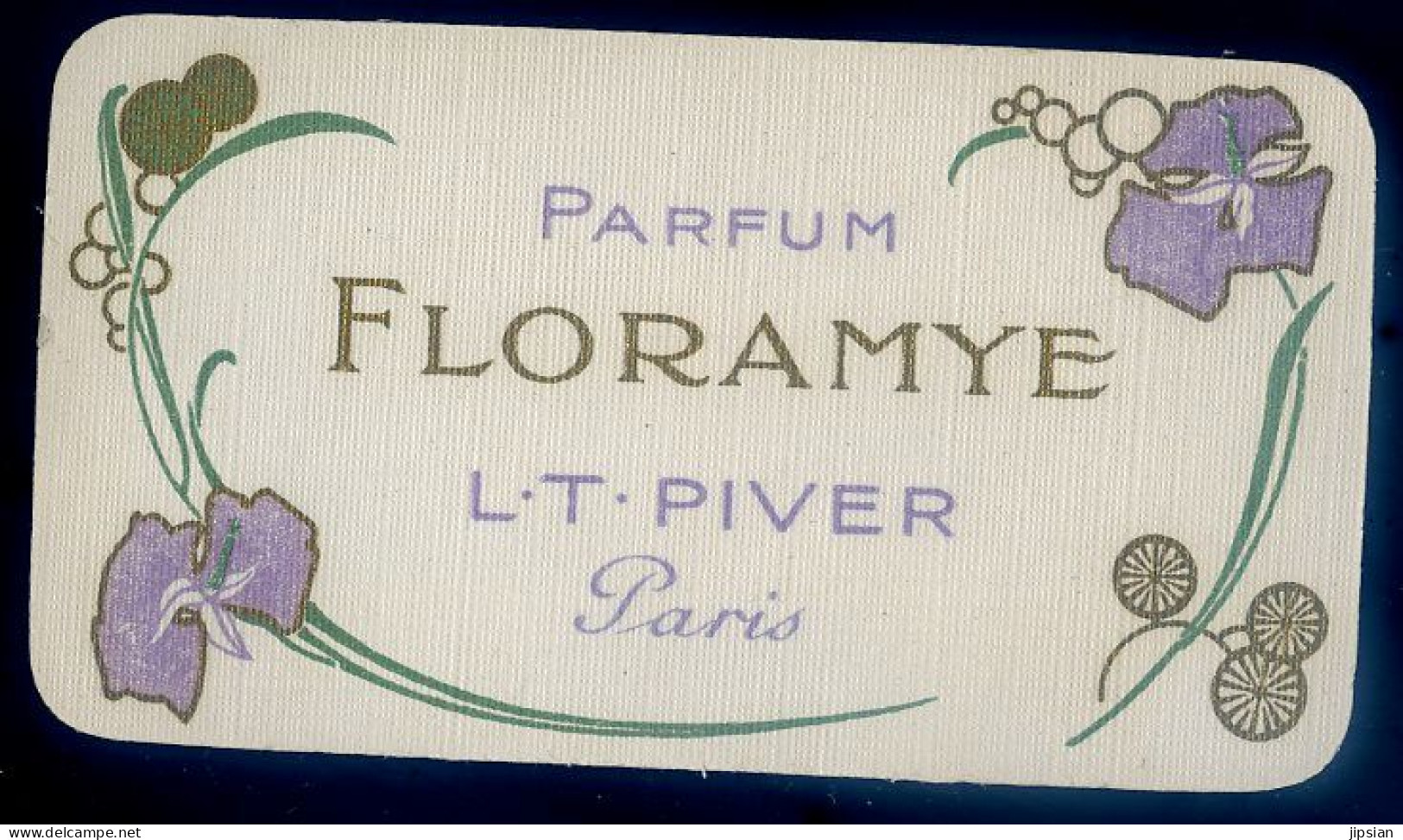 Carte Parfumée Parfum Floramye L.T. Piver Paris Parfumeur  -- Calendrier 1908 STEP15 - Anciennes (jusque 1960)