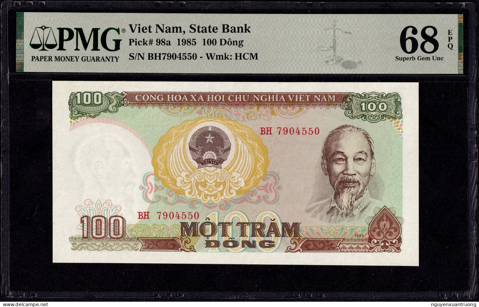 Vietnam Banknote 100 Dong 1985 Super GEM UNC PMG 68EPQ Pick 98a TOP POP. - Viêt-Nam