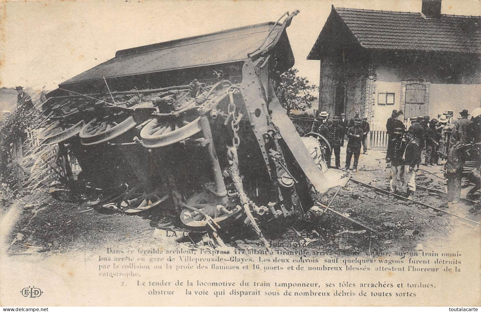 CPA  78 VILLEPREUX LES CLAYES ACCIDENT 18 JUIN 1910 ENTRE DEUX TRAINS 16 MORTS - Villepreux