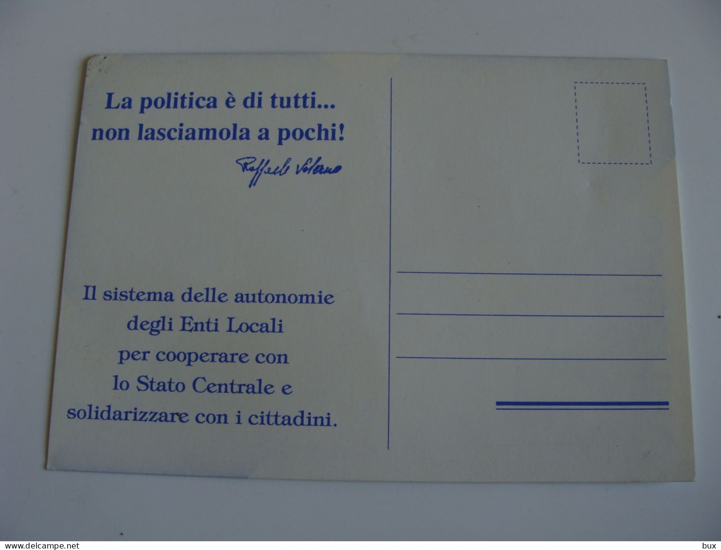 PSI PARTITO SOCIALISTA ITALIANO  RAFFAELE SALERNO TARANTO  PUGLIA  VOTAZIONI PARTITO POLITICO   POLITICA  NON  VIAGGIATA - Political Parties & Elections