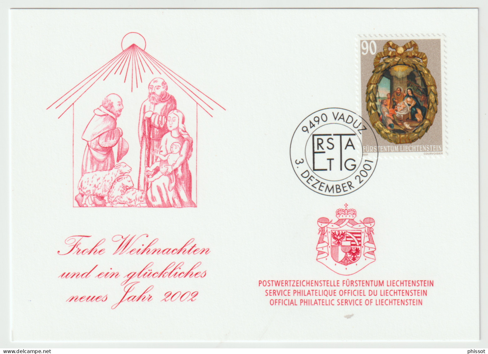 Weihnachtsfest 2001 Neujahr 2002 - Stamped Stationery