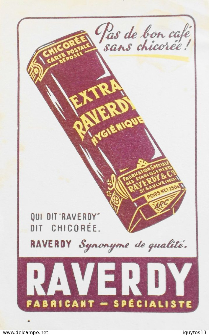 BUVARD NEUF ILLUSTRE > CHICOREE "RAVERDY" - BE - Café & Thé