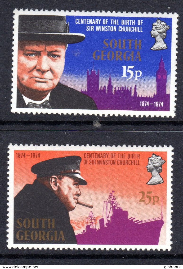 SOUTH GEORGIA - 1966 CHURCHILL CENTENARY SET (2V) FINE MNH ** SG 40-41 - South Georgia