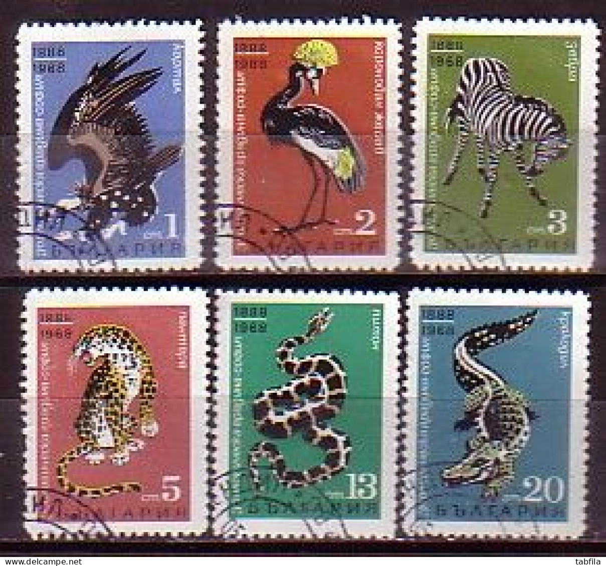 BULGARIA - 1968 - Zoo - Sofia  - Mi 1819/24 - Used - Gebraucht