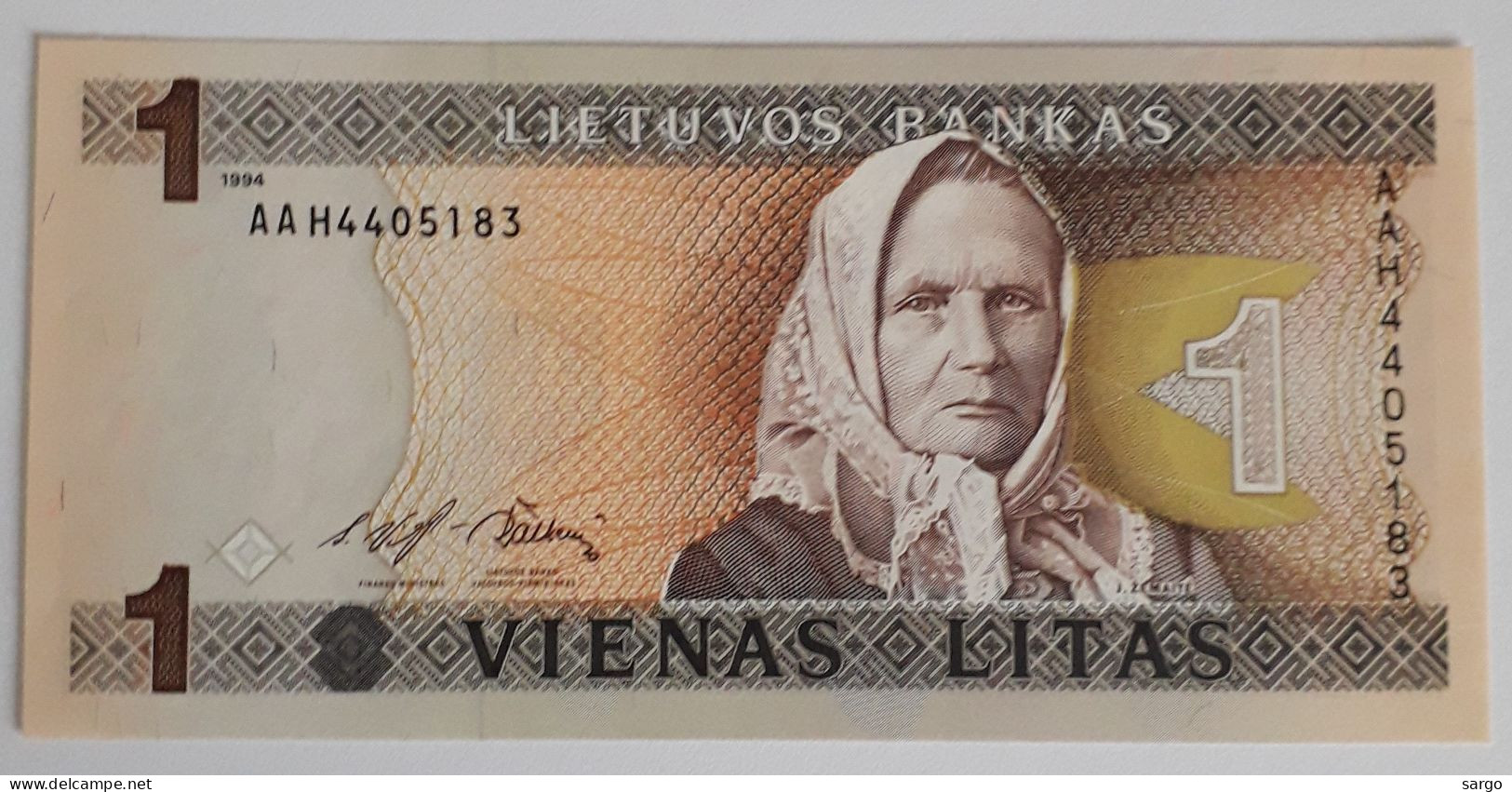 LITHUANIA - 1 LITAS - 1994 - UNCIRC P 53 - BANKNOTES - PAPER MONEY - CARTAMONETA - - Litauen