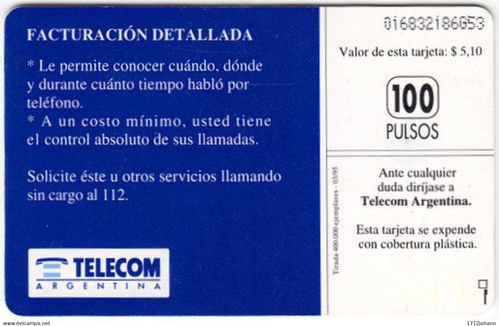 ARGENTINIA A-008 Chip Telecom - Used - Argentina