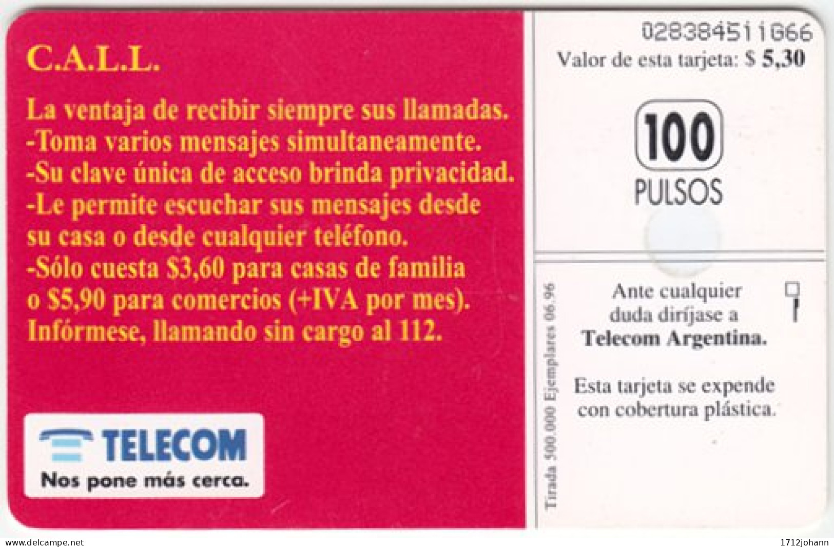 ARGENTINIA A-270 Chip Telecom - Used - Argentina