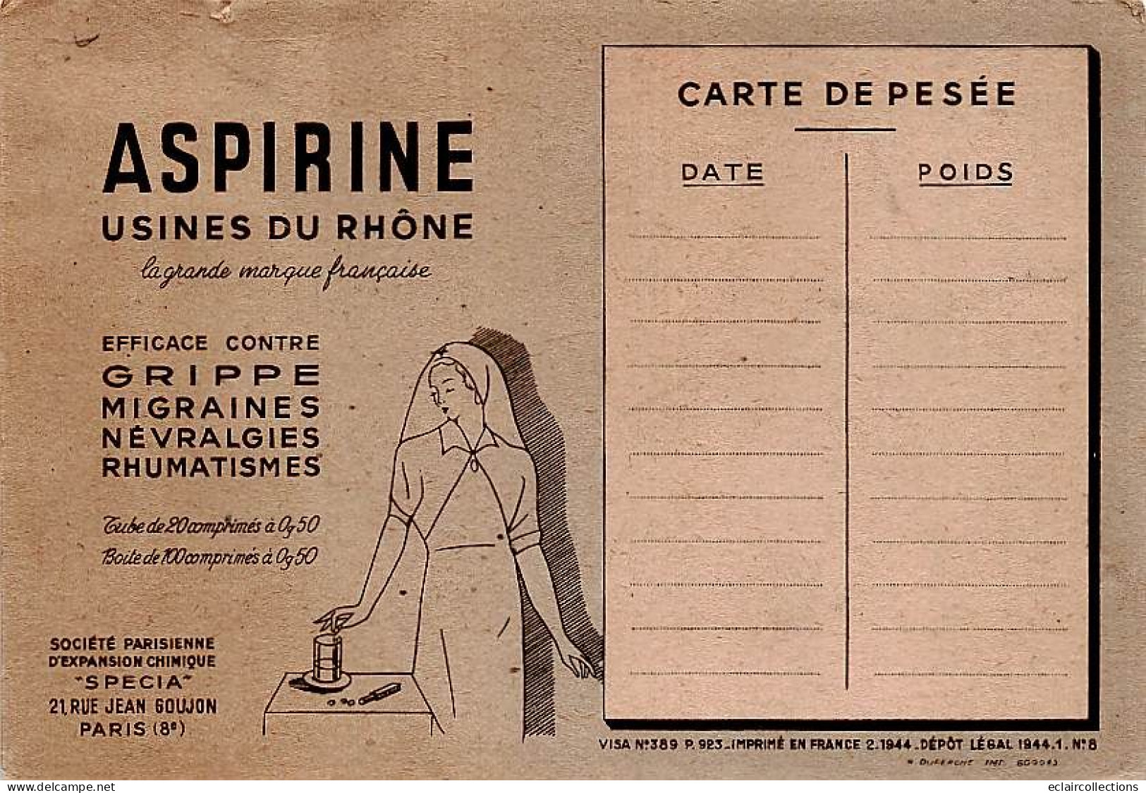 Thème Guignol Et Marionnette    . Gnafron Donne Du Baton  -Publicité Aspirine         (voir Scan) - Autres & Non Classés