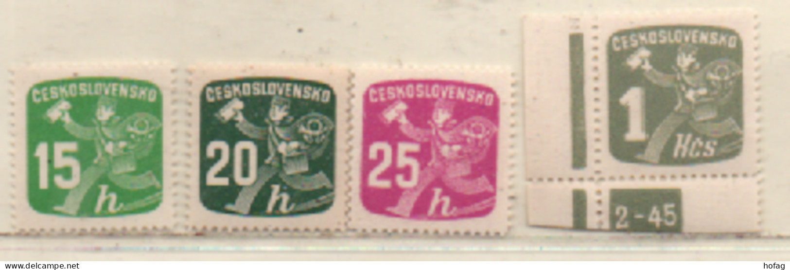 Tschechoslowakei 1945-47 Zeitungsmarken Postfrisch Gezähnt Chechoslovakia MNH Perforate - Dagbladzegels